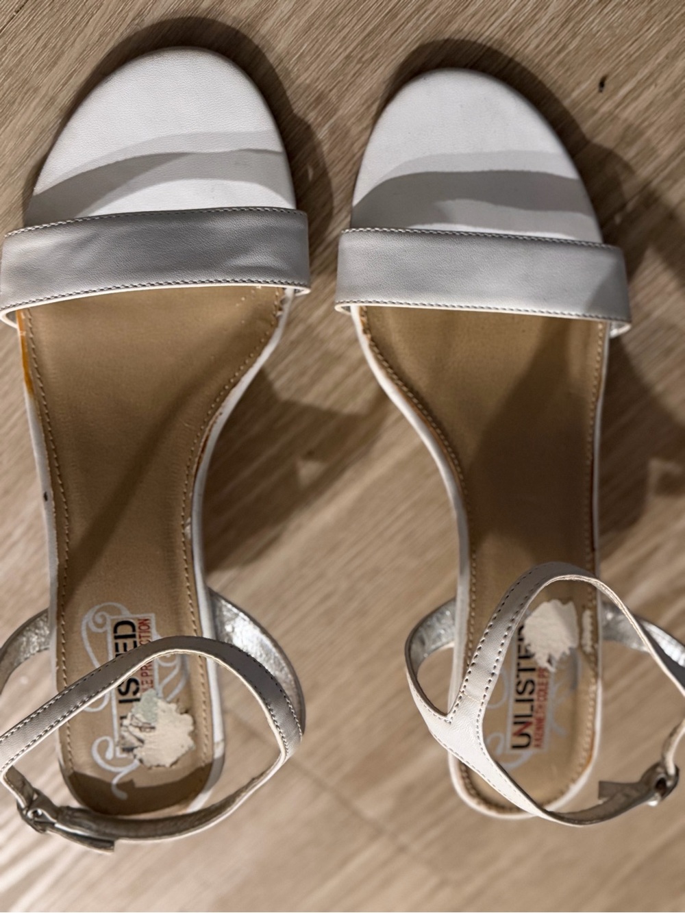 Unlisted White Open-Toe Ankle-Strap Heels
